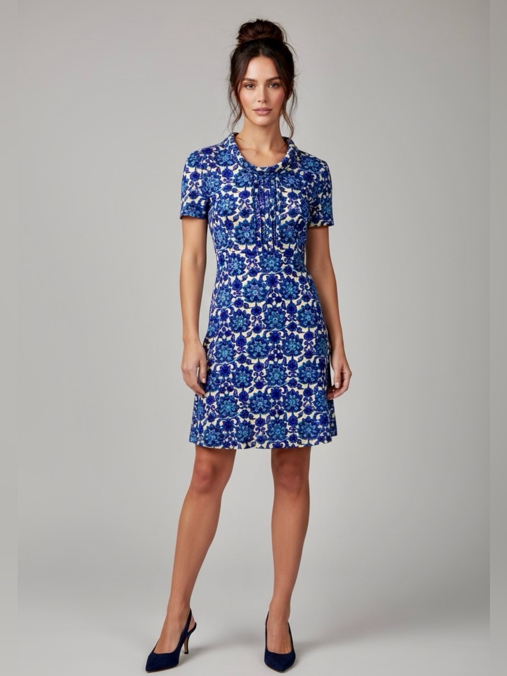 1960s Mod TAPESTRY Peter Barron London Blue Floral Mini Dress | S